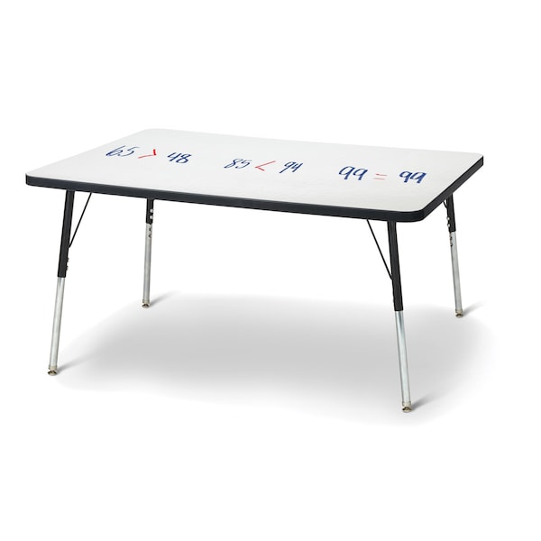 Jonti-Craft Berries Rectangle Dry Erase Table, 30 in. x 48 in., A-height, Write-n-Wipe/Black/Black 6473JCA420 - main